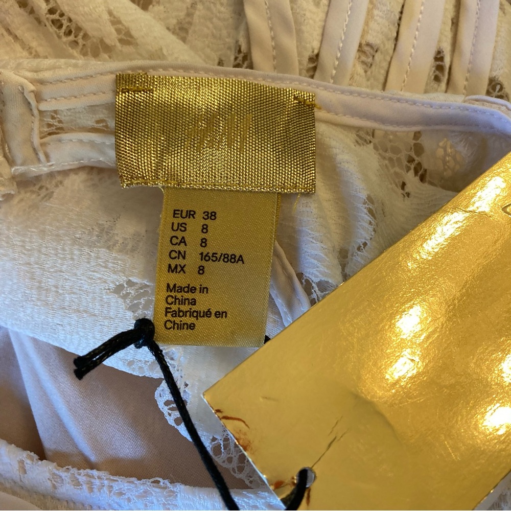 H&M Cream Lace Open Back Long Sleeve Maxi Dress NWT - Picture 7 of 15